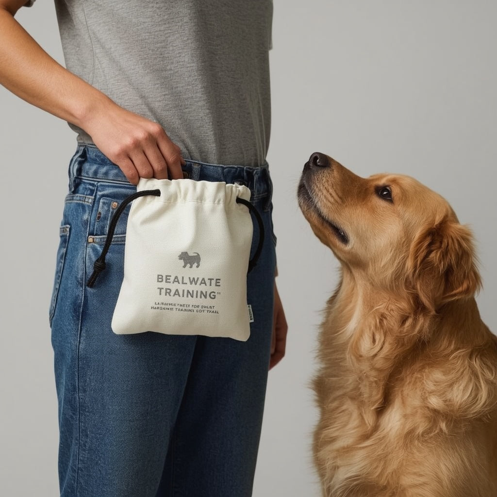 Canvas Dog Training Treat Pouch with Belt Clip and Drawstring Closure