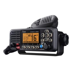 Icom M330G Compact Fixed Mount VHF Marine Radio with GPS and DSC, Black